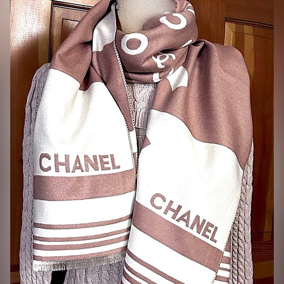 Authentic CHANEL Rose Pastel Color Theme Scarf. - Picture 10 of 17